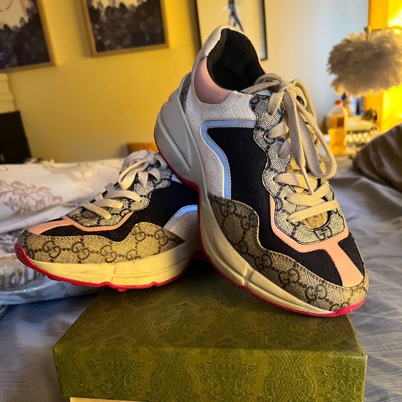 Gucci Screener GG Canvas and Leather Sneakers | Neiman Marcus Gucci sneakers